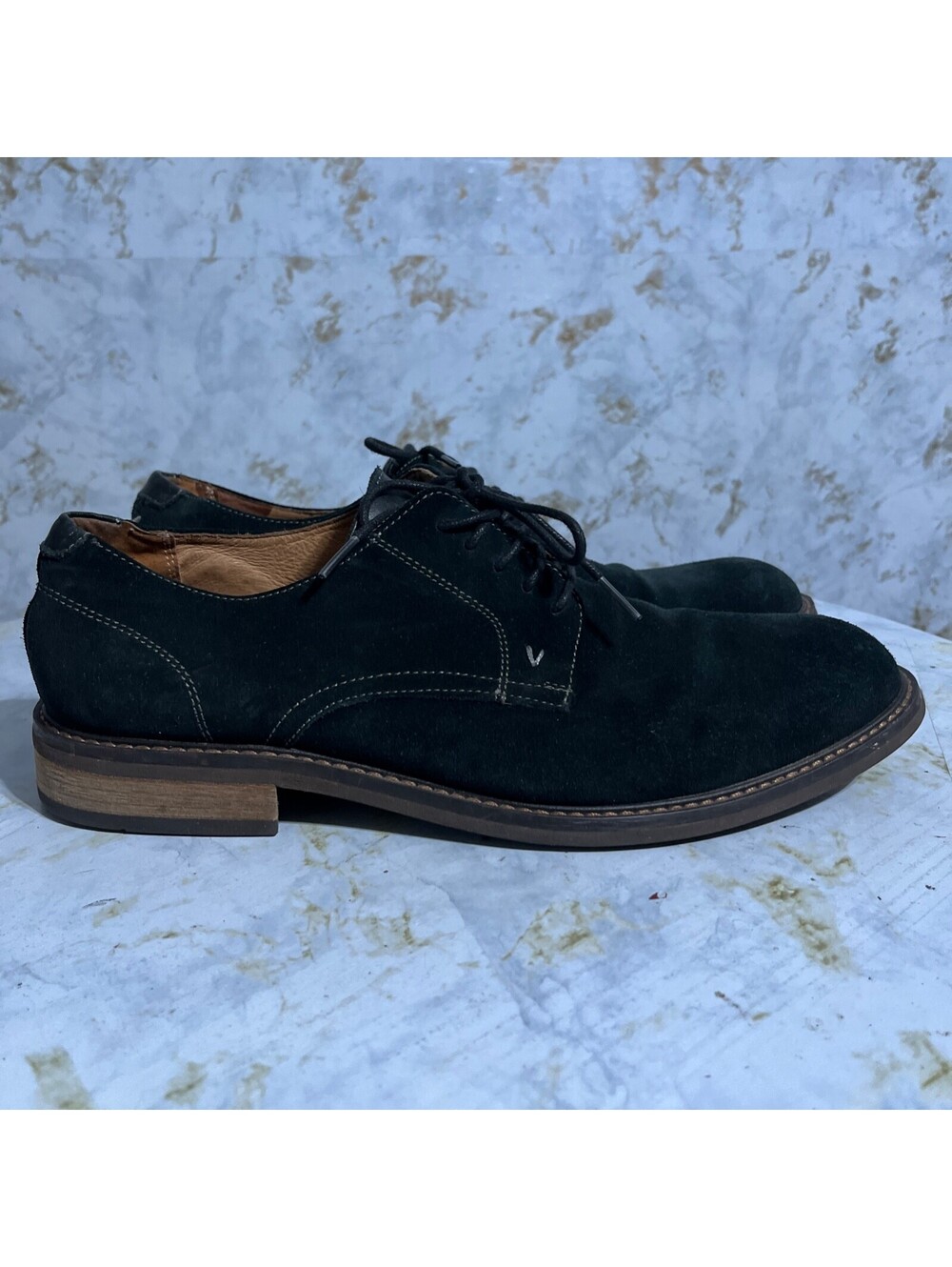 Vionic Graham Men's Size 13M Shoes Blue Brown Suede Lace Up Comfort Oxfords